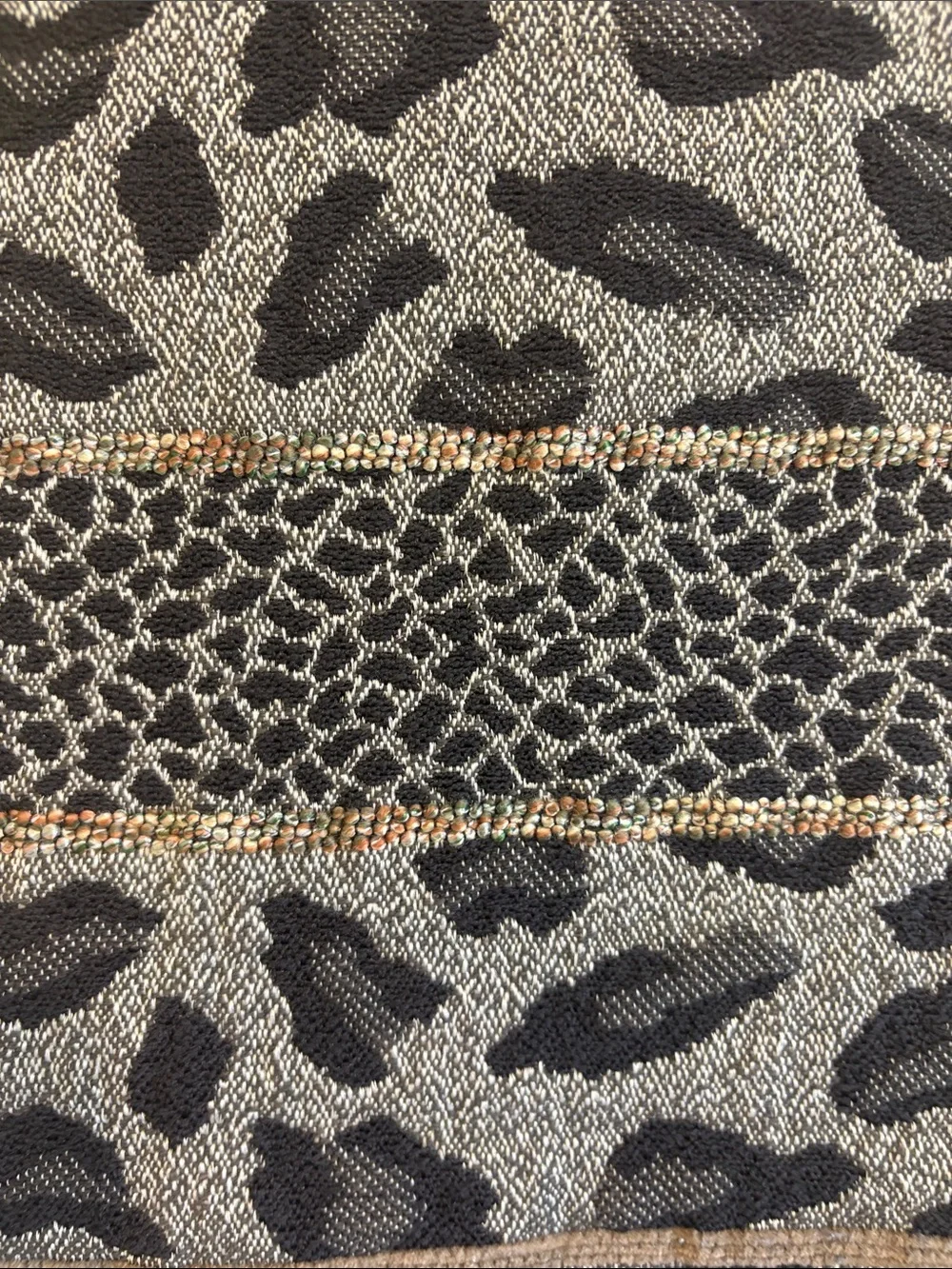 Black and Gray Animal Print table runner